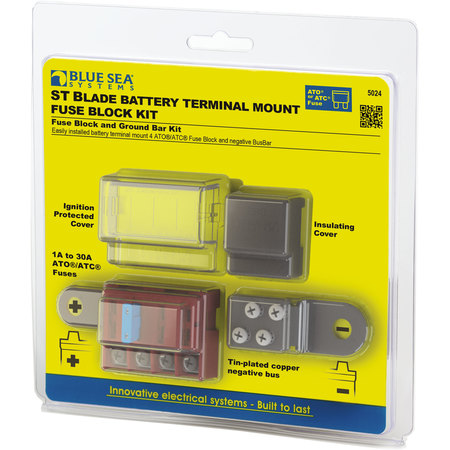 BLUE SEA SYSTEMS Blue Sea Systems 5024-BSS ST-Blade Battery Terminal Mount Fuse Block Kit 5024-BSS